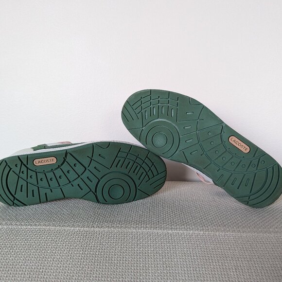 Lacoste Green and White T-clip Sneaker, Size 7.5 - Picture 7 of 14